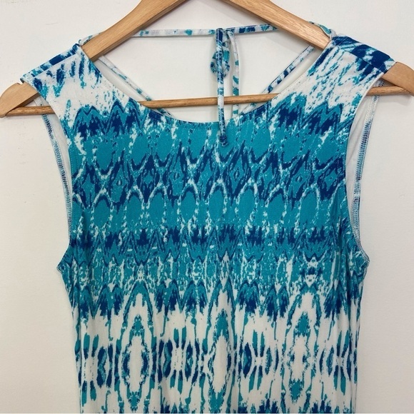 Forest Lily maxi dress blue white bohemian size 6 sleeveless lightweight jersey - Picture 6 of 16